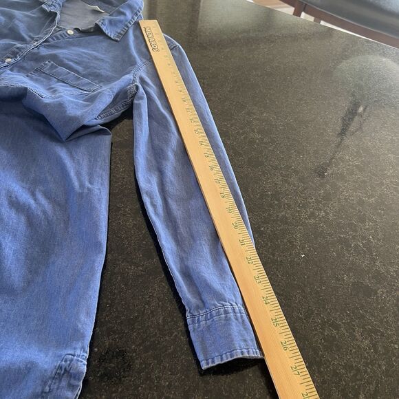 Old Navy Chambray Shirt Dress Popover Long Sleeve S Blue M - Picture 15 of 16